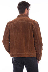 Scully Leather 100% Leather Cafe Brown Snap Front Jacket - Scully Leather
