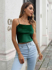 Straight Neck Cropped Cami - Flyclothing LLC