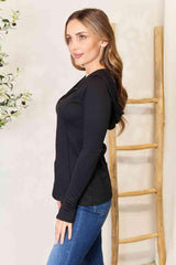 Culture Code Full Size Exposed Seam Long Sleeve Hoodie - Trendsi