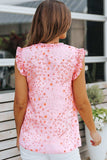 Floral Tie Neck Ruffled Sleeveless Top - Trendsi - Flyclothing LLC