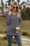 Drawstring Dropped Shoulder Hooded T-Shirt - Trendsi - Flyclothing LLC