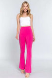 ACTIVE BASIC Waist Elastic Slim Flare Yoga Pants - Trendsi - Flyclothing LLC