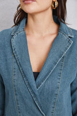 Pocketed Button Up Denim Jacket - Trendsi