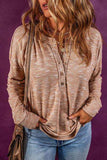 Half Button Dropped Shoulder Long Sleeve T-Shirt - Trendsi - Flyclothing LLC