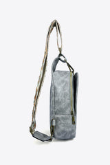 Adjustable Strap PU Leather Sling Bag - Trendsi