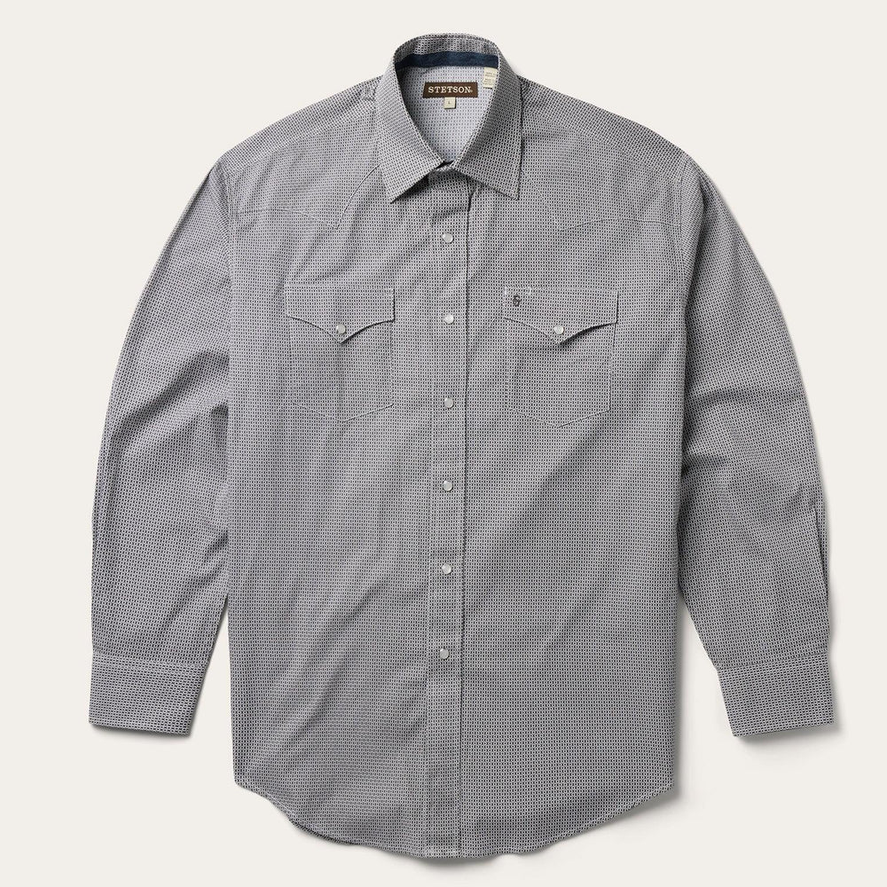Stetson Grey Geo Print Western Shirt - Stetson