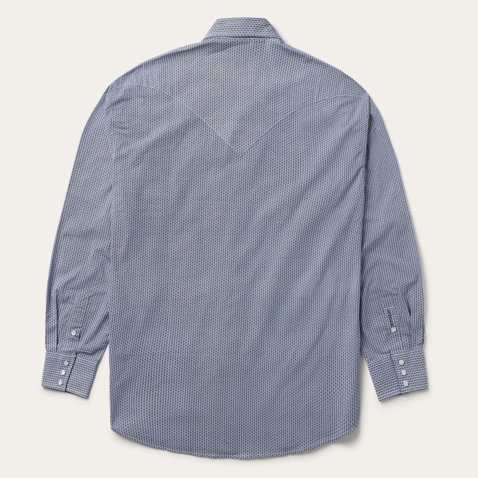 Stetson Blue Deco Geo Print Western Shirt