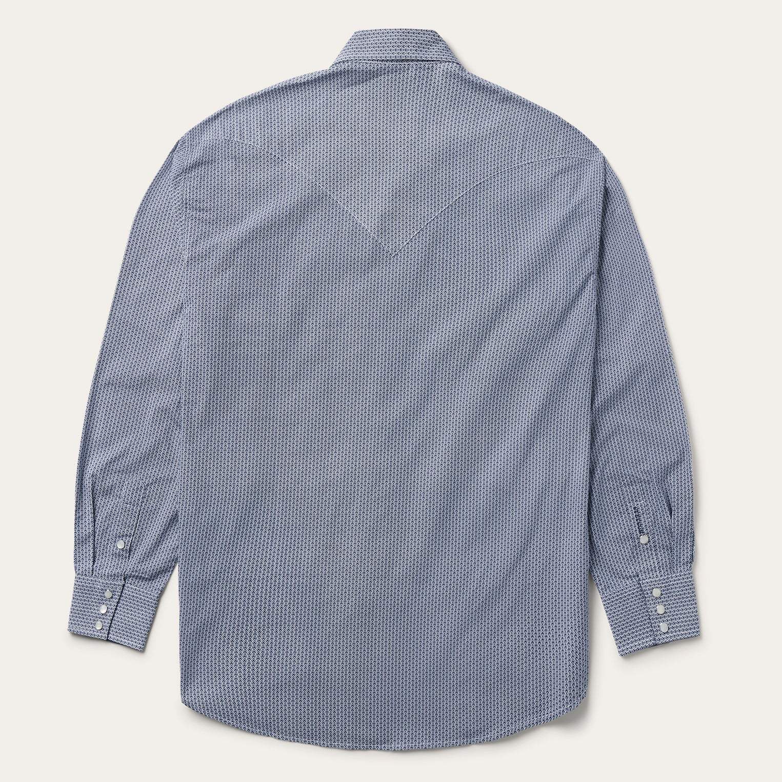 Stetson Blue Deco Geo Print Western Shirt - Stetson - Flyclothing LLC