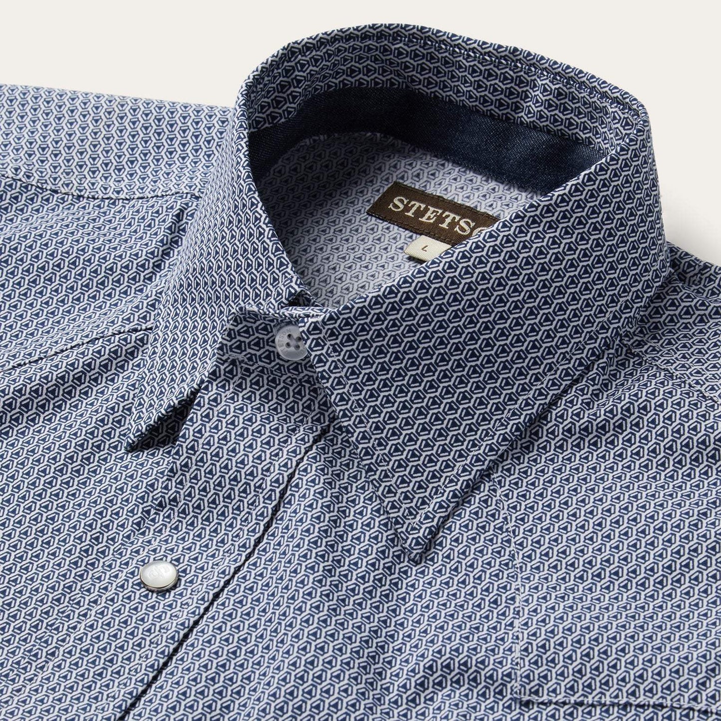 Stetson Blue Deco Geo Print Western Shirt - Stetson - Flyclothing LLC