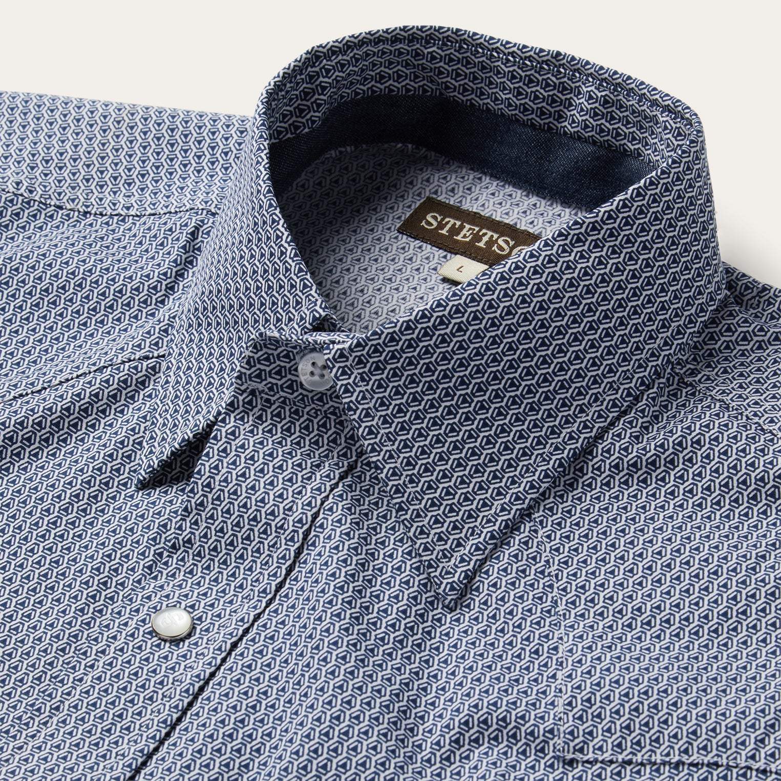 Stetson Blue Deco Geo Print Western Shirt - Stetson - Flyclothing LLC