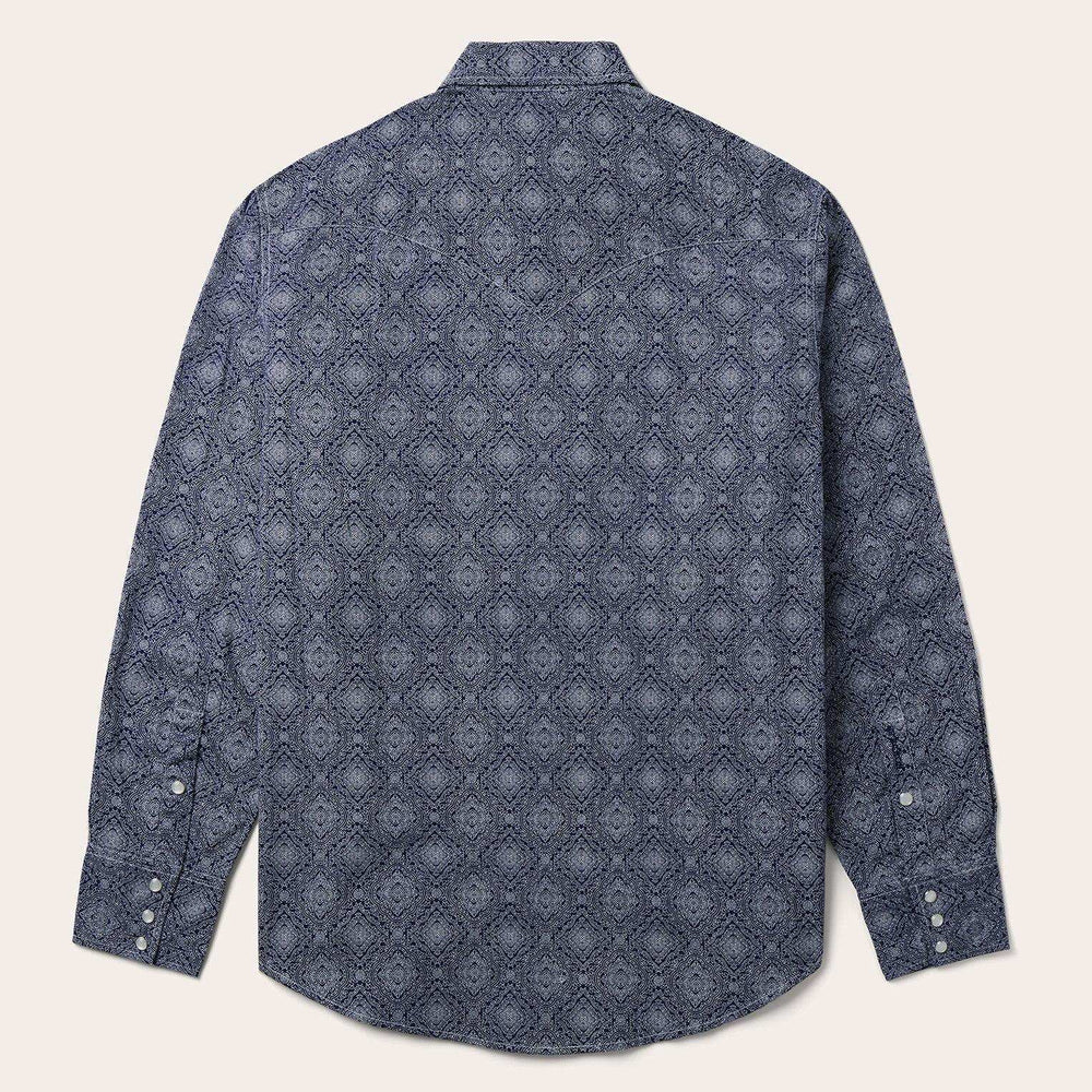Stetson Blue Medallion Print Western Shirt - Stetson - Flyclothing LLC