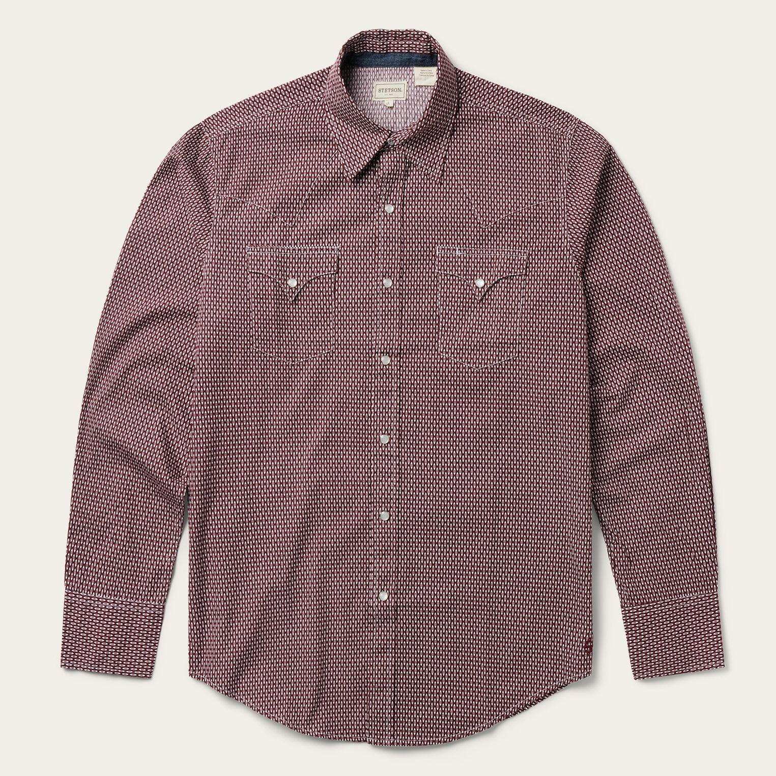 Stetson Broken Diamond Print Western Shirt - Stetson - Flyclothing LLC