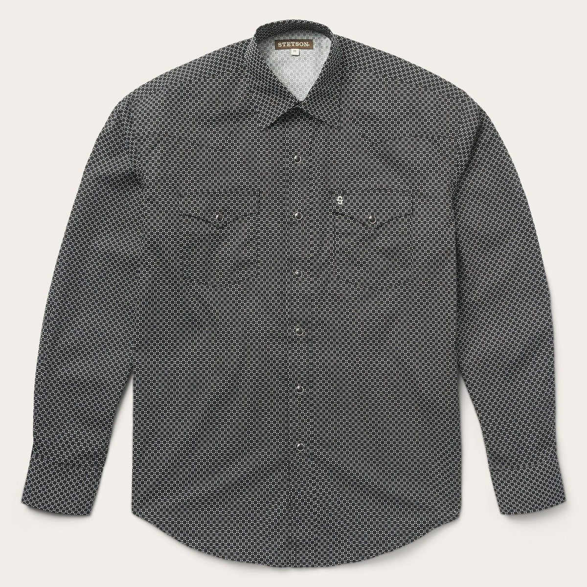 Stetson Classic Snap Front Shirt in Black & White - Flyclothing LLC