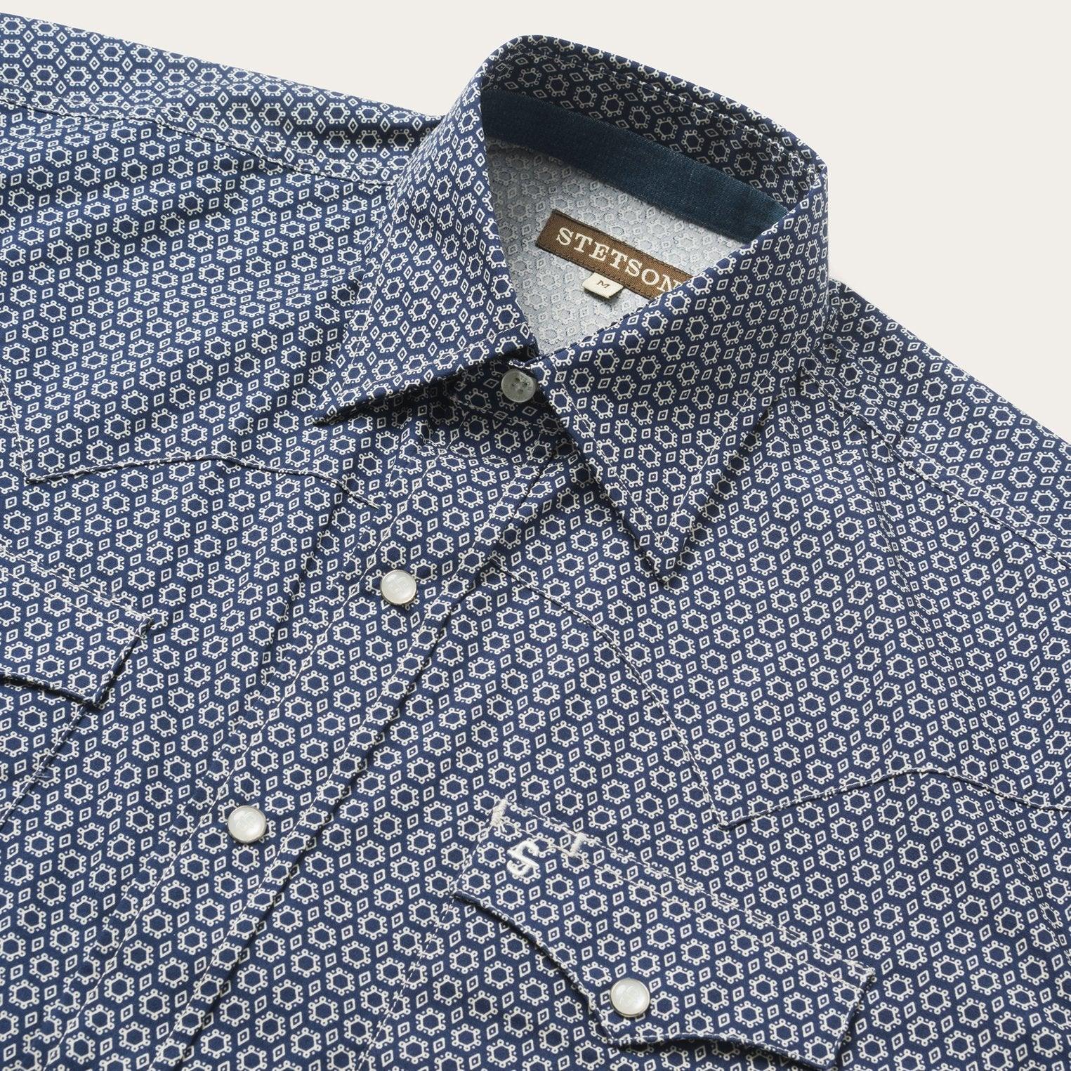 Stetson Classic Snap Front Shirt in Deep Blue - Flyclothing LLC