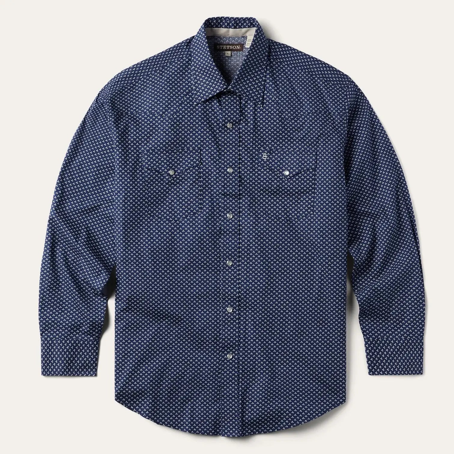 Stetson Blue Polaris Geo Print Western Shirt - Stetson - Flyclothing LLC