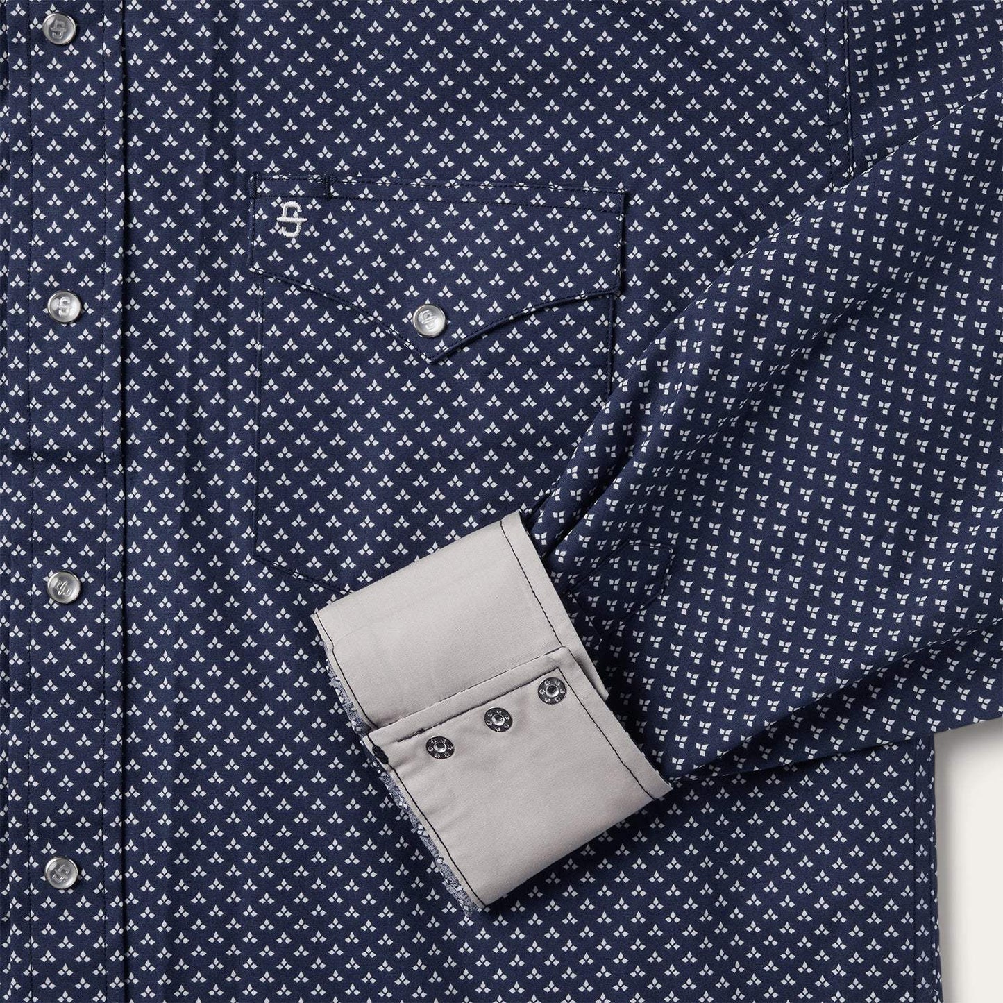 Stetson Blue Polaris Geo Print Western Shirt - Stetson - Flyclothing LLC