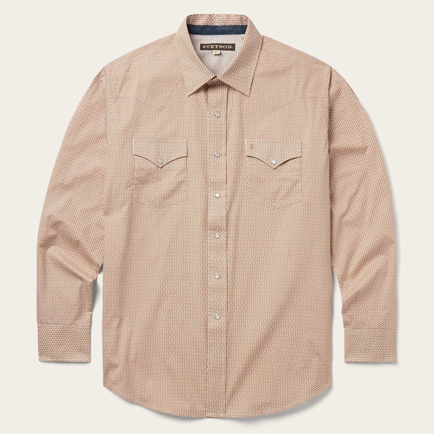 Stetson Orange Diamond Print Western Shirt - Stetson - Flyclothing LLC