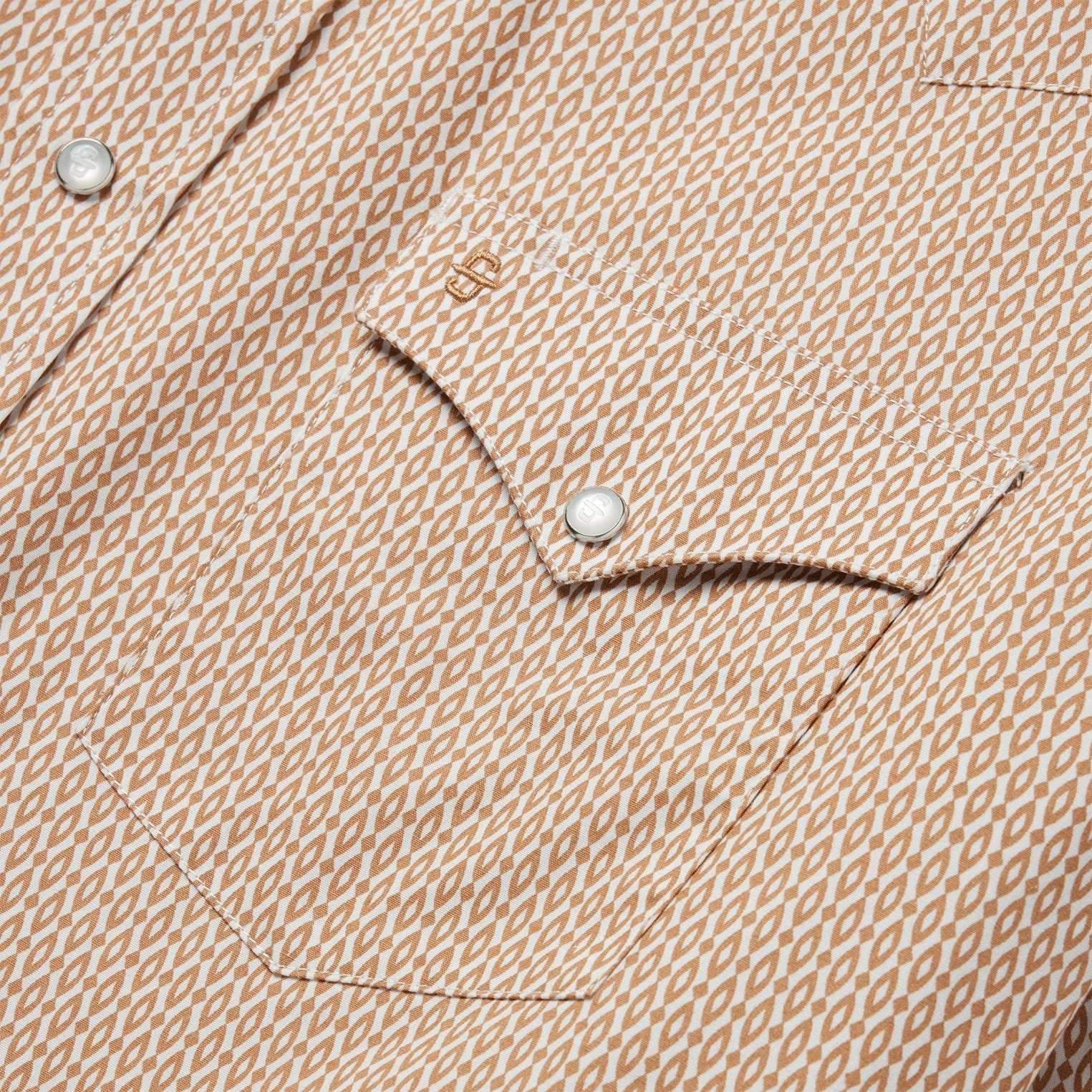 Stetson Orange Diamond Print Western Shirt - Stetson - Flyclothing LLC