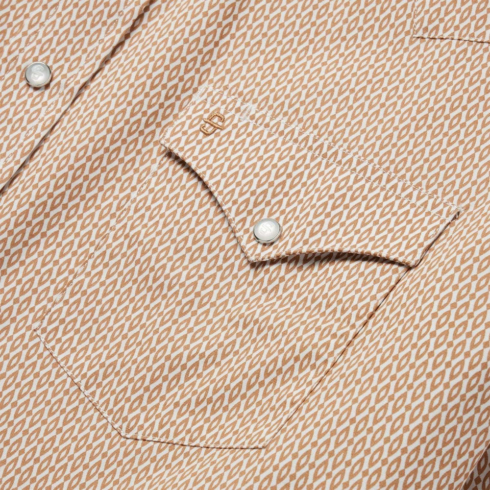 Stetson Orange Diamond Print Western Shirt - Stetson - Flyclothing LLC