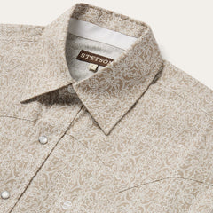 Stetson Sand Medallion Print Western Shirt