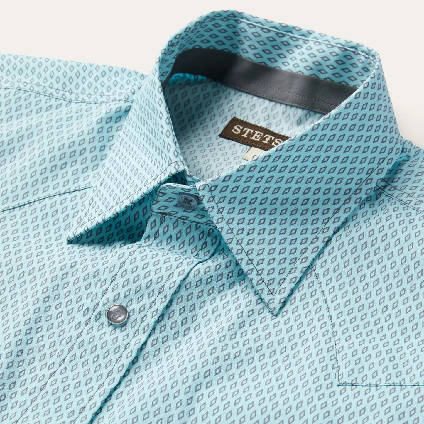 Stetson Silver Diamond Neat Print Western Shirt - Stetson - Flyclothing LLC