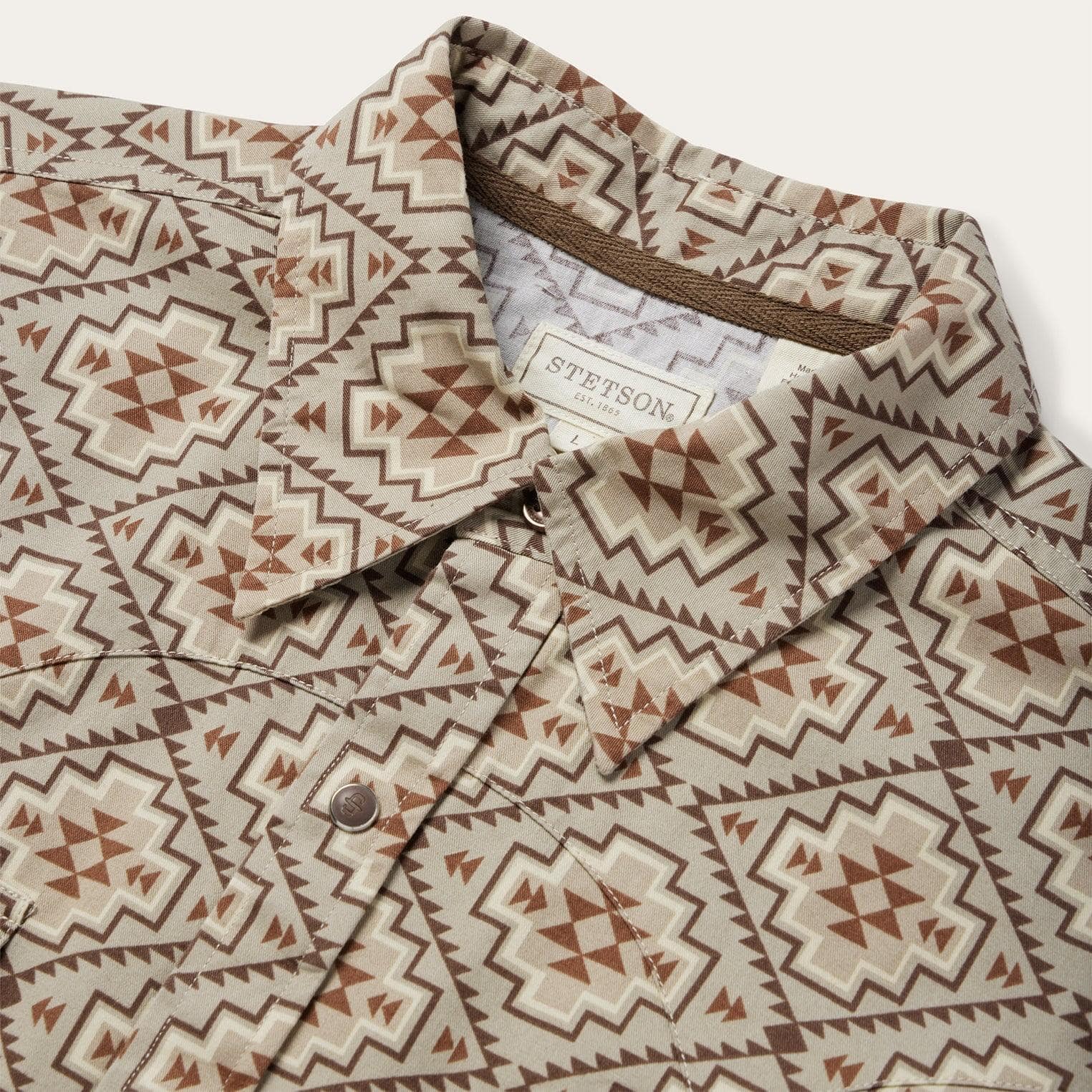 Stetson Brown Aztec Poplin Western Shirt - Flyclothing LLC