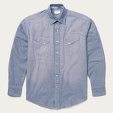 Stetson Modern Snap Front Western Shirt in Chambray - Stetson - Flyclothing LLC