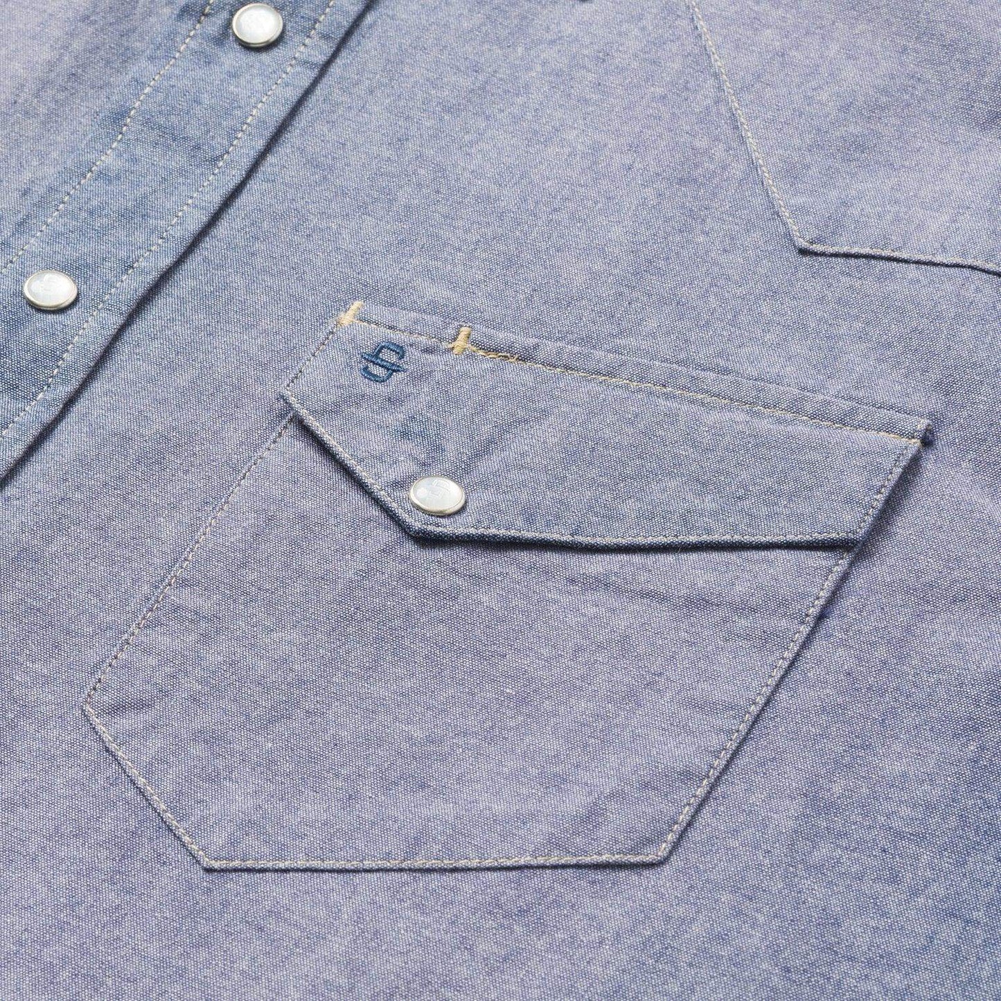 Stetson Modern Snap Front Western Shirt in Chambray - Stetson - Flyclothing LLC