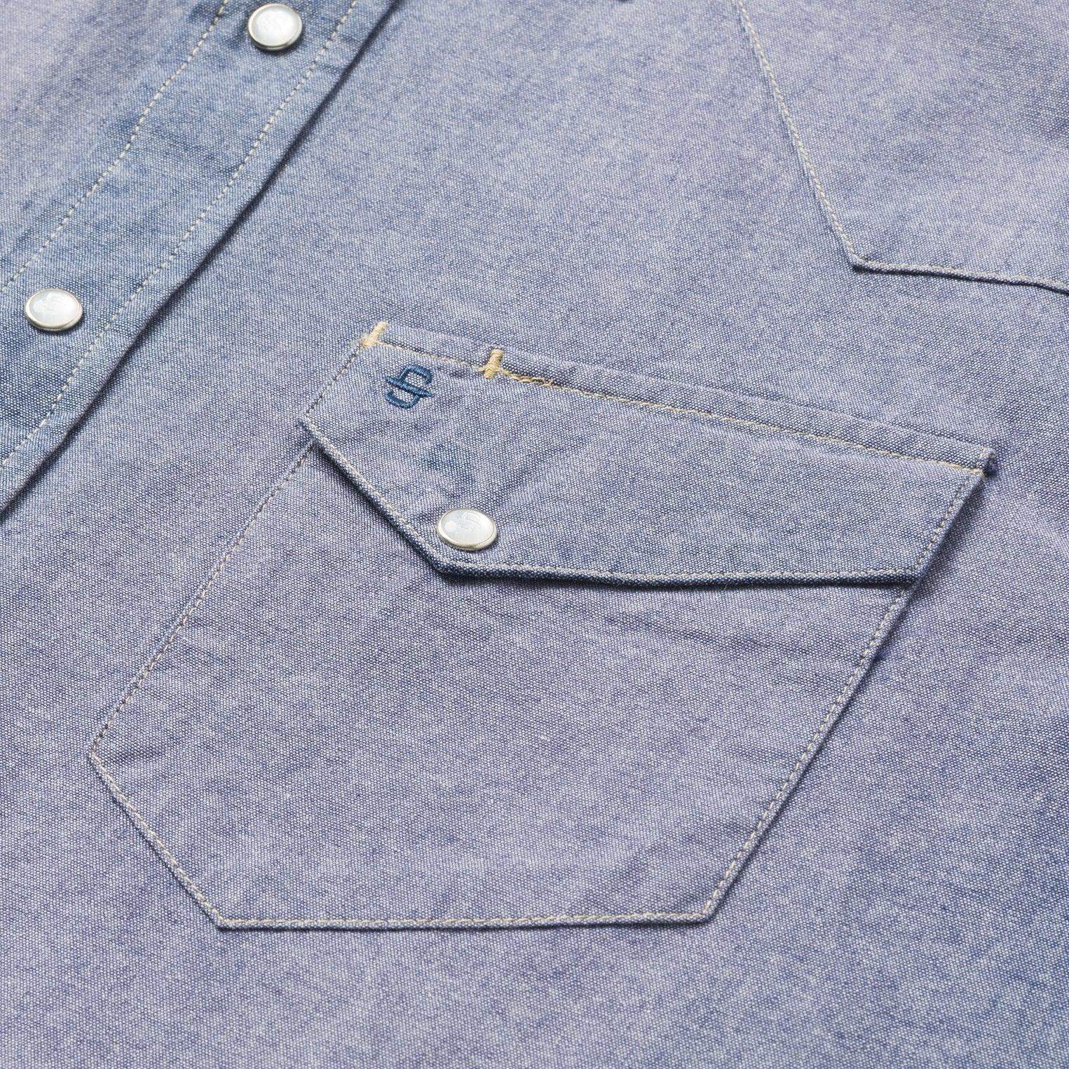 Stetson Modern Snap Front Western Shirt in Chambray - Stetson - Flyclothing LLC