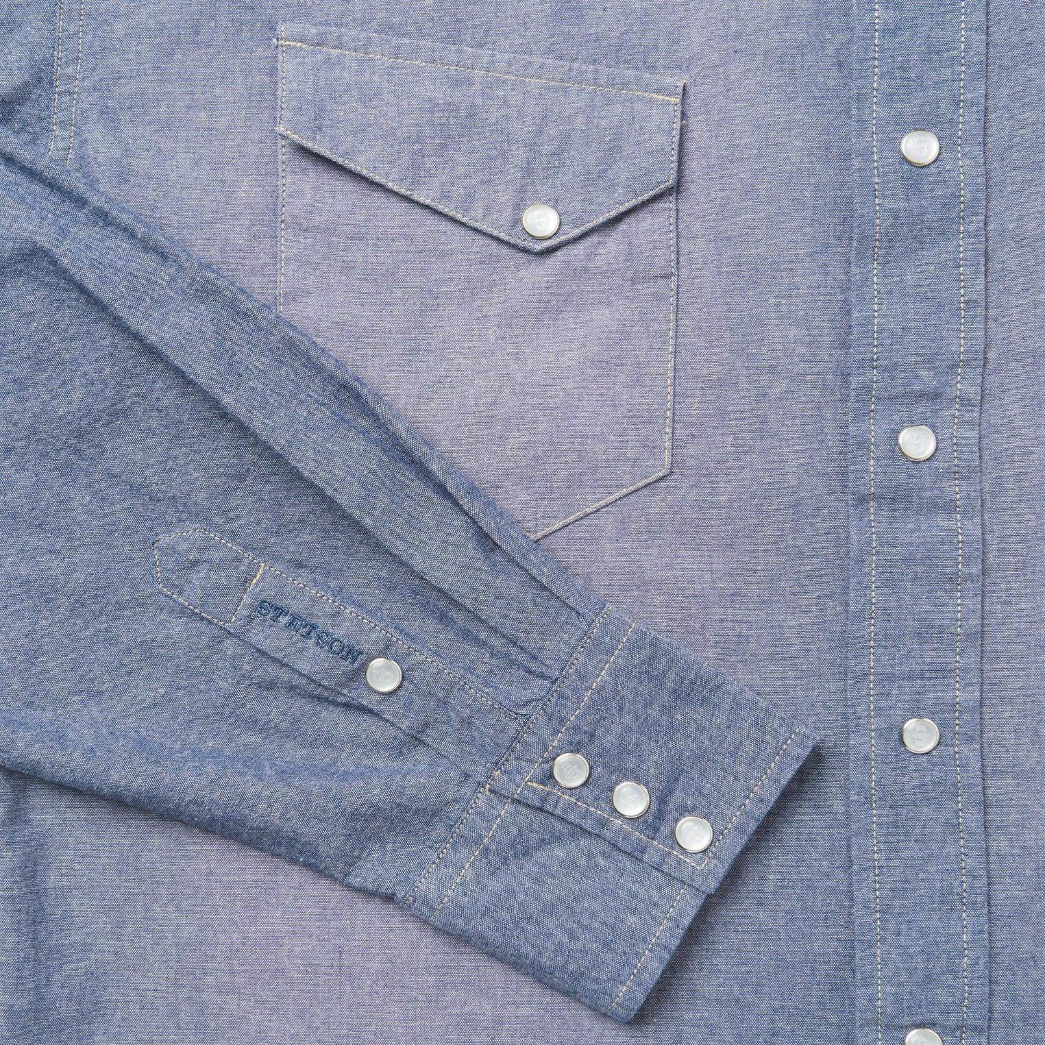 Stetson Modern Snap Front Western Shirt in Chambray - Stetson - Flyclothing LLC