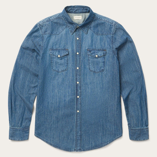 Stetson Medium Blue Denim Shirt - Flyclothing LLC