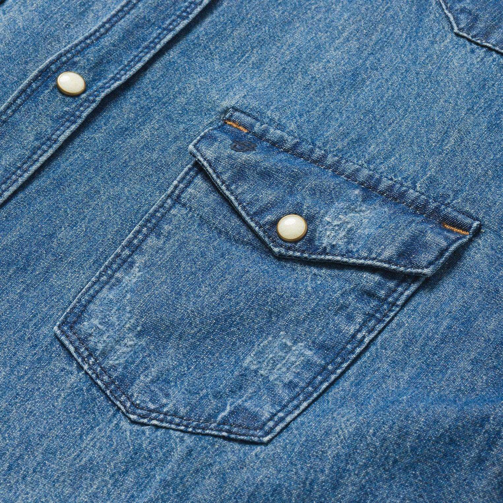 Stetson Medium Blue Denim Shirt - Stetson - Flyclothing LLC