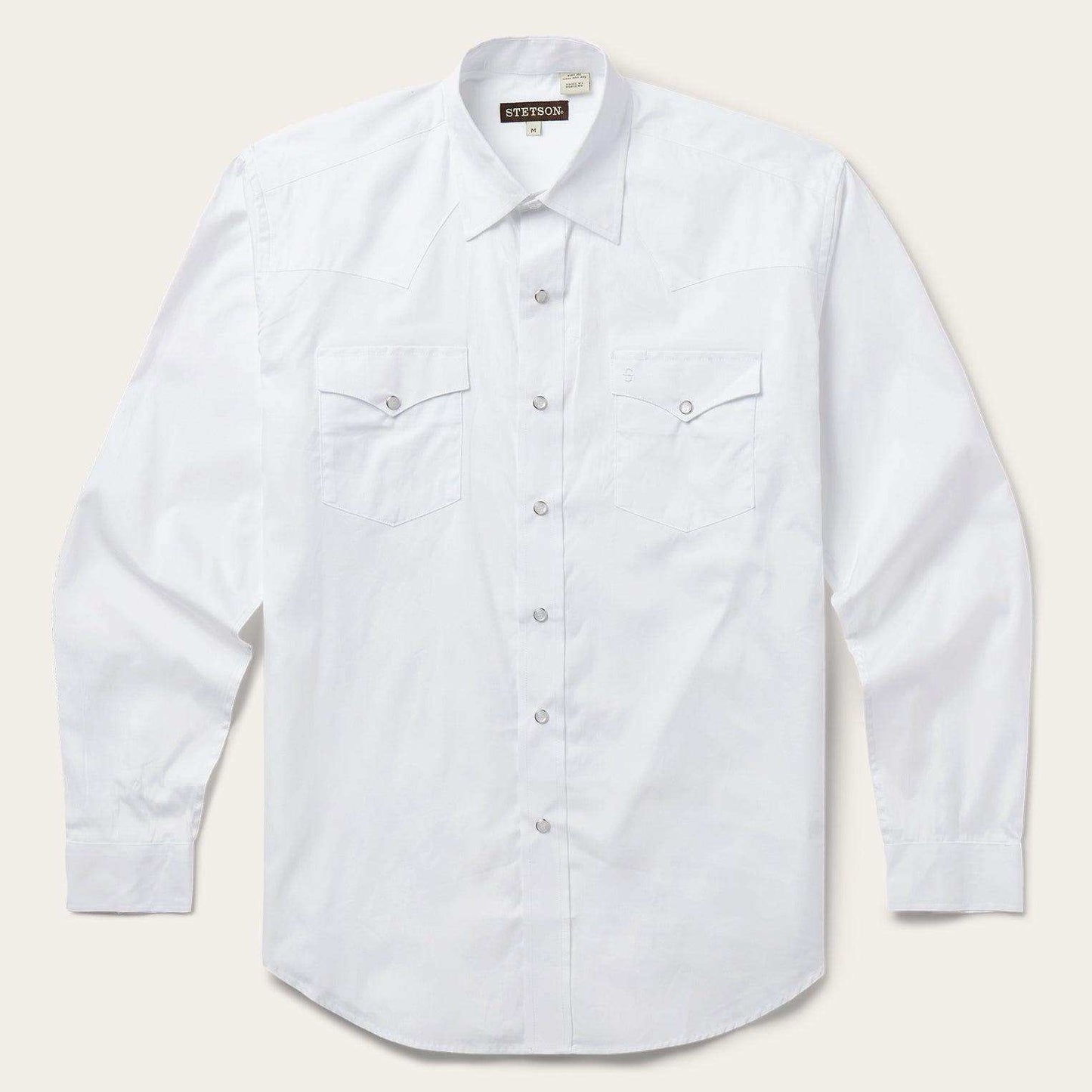 Stetson White Pinpoint Oxford Western Shirt - Stetson - Flyclothing LLC