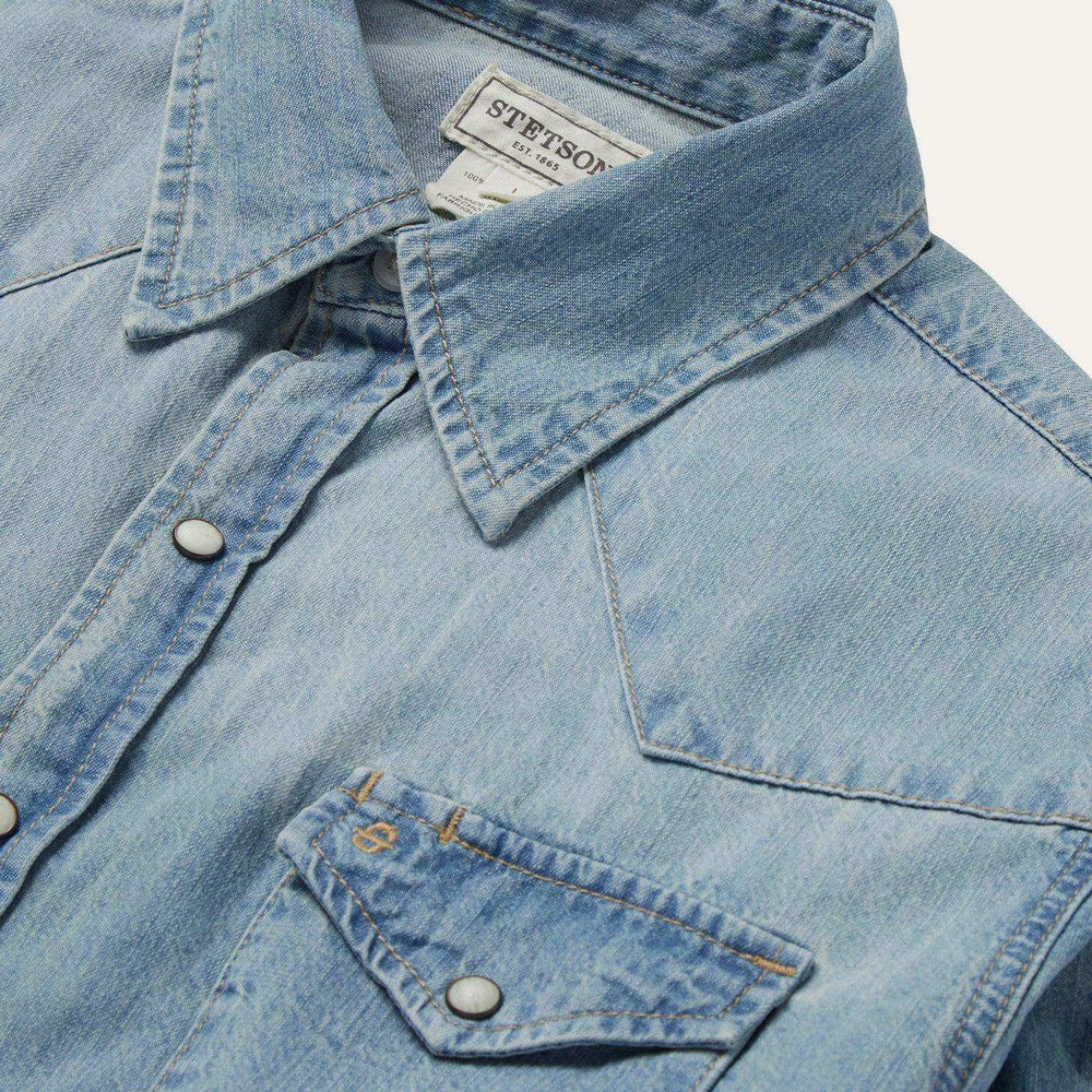 Stetson Long-Sleeved Denim Shirt - Stetson - Flyclothing LLC