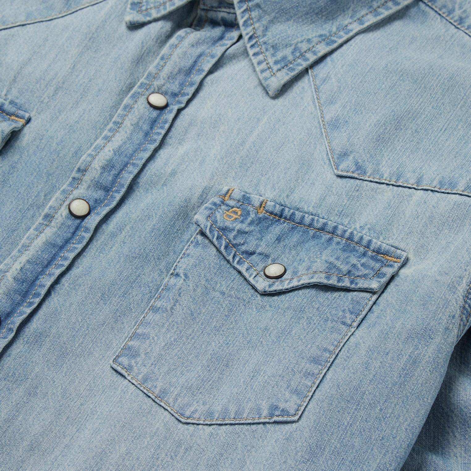 Stetson Long-Sleeved Denim Shirt - Stetson - Flyclothing LLC