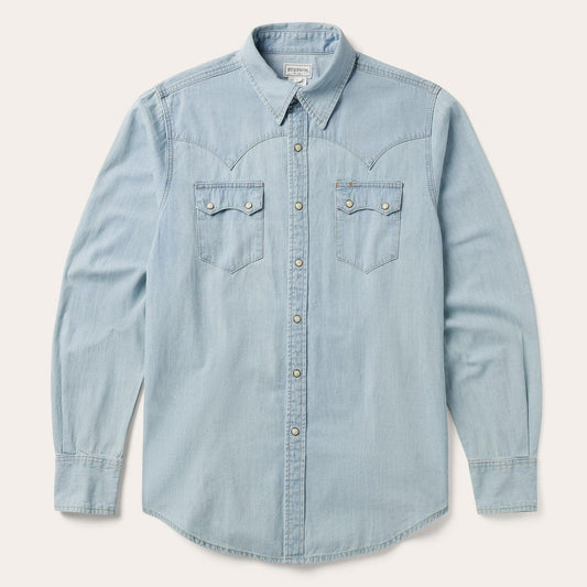 Stetson Light Blue Denim Western Shirt - Stetson