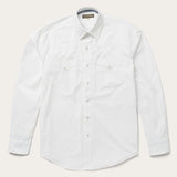 Stetson Classic Solid Snap Poplin Shirt In Optic White - Stetson