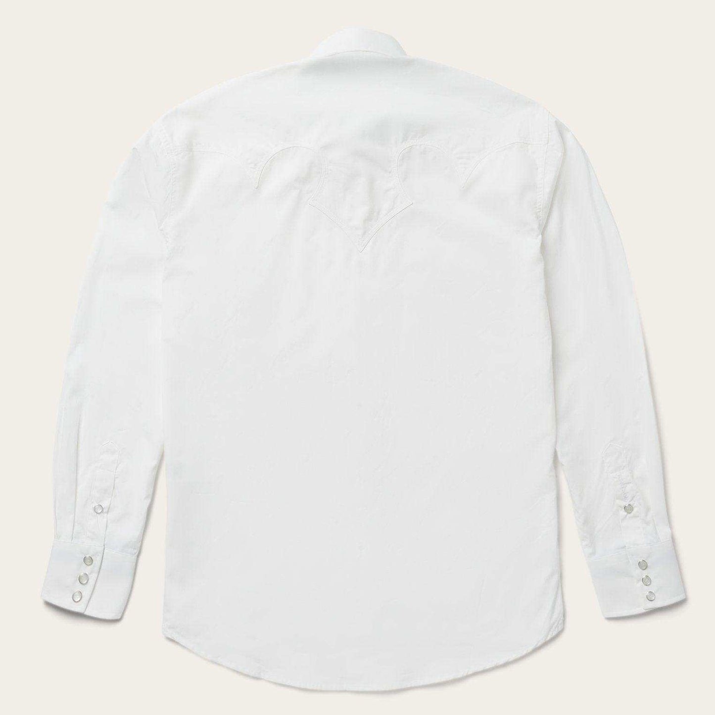 Stetson Classic Solid Snap Poplin Shirt In Optic White - Stetson - Flyclothing LLC