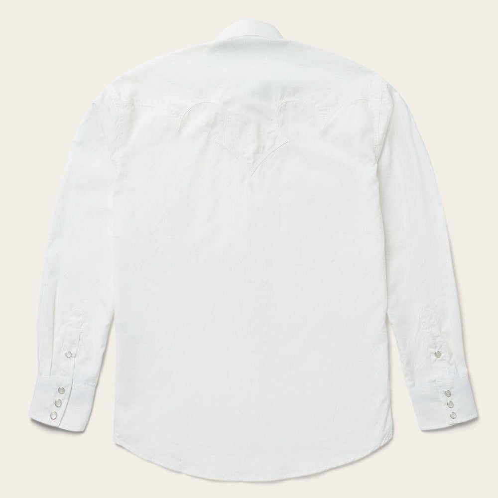 Stetson Classic Solid Snap Poplin Shirt In Optic White - Stetson - Flyclothing LLC