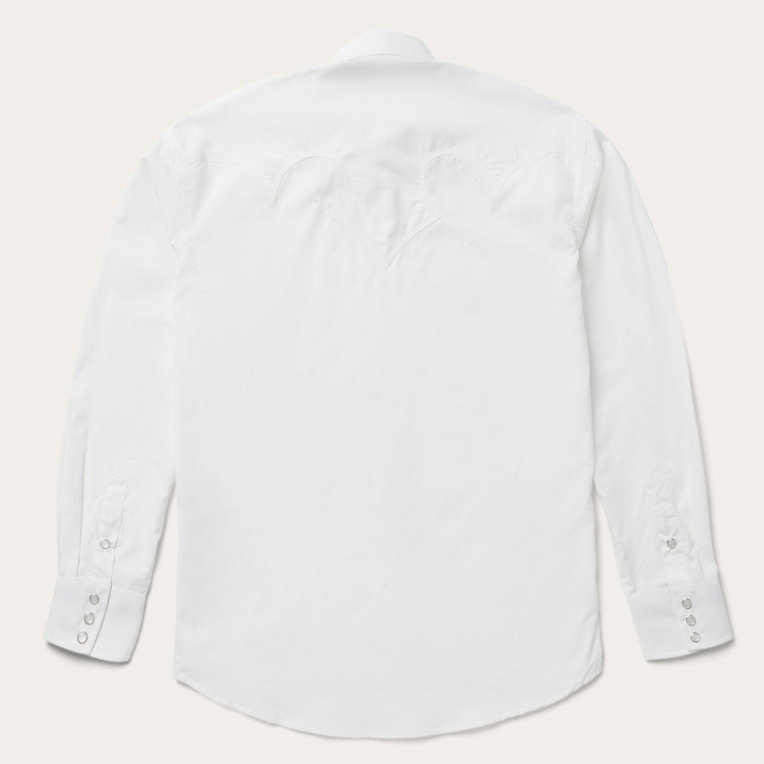 Stetson Classic Solid Snap Poplin Shirt In Optic White