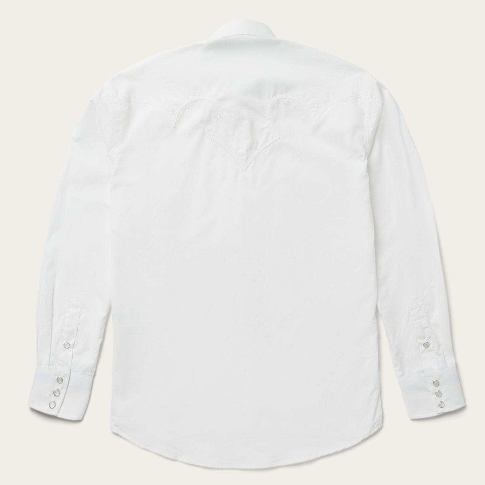 Stetson Classic Solid Snap Poplin Shirt In Optic White - Stetson - Flyclothing LLC