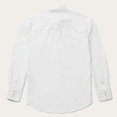 Stetson Classic Solid Snap Poplin Shirt In Optic White