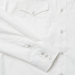 Stetson Classic Solid Snap Poplin Shirt In Optic White