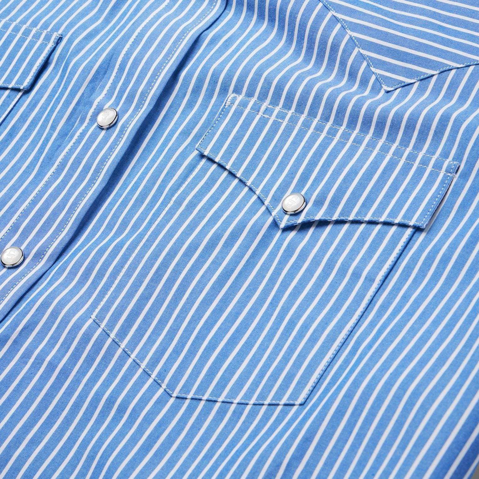 Stetson Blue Western Stripe Shirt - Stetson - Flyclothing LLC