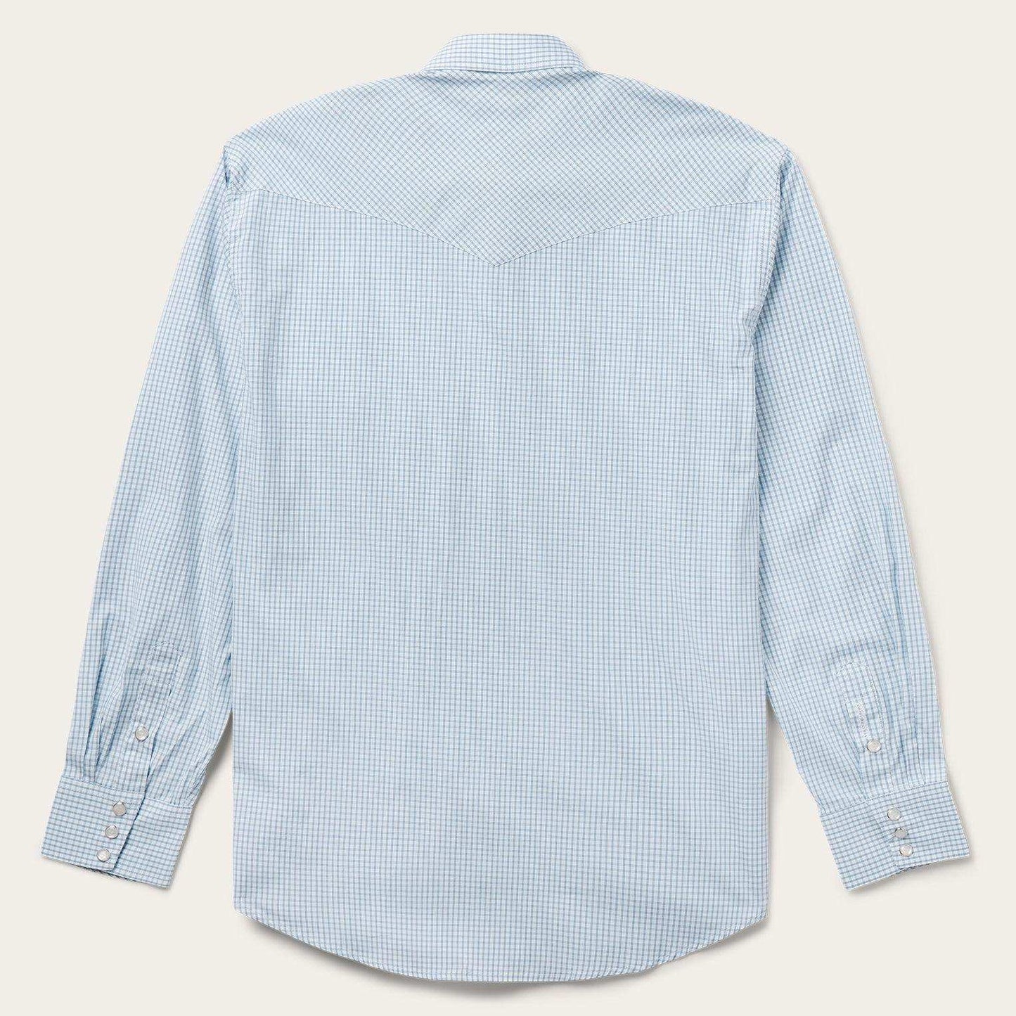 Stetson Blue Two Stripe Check Western Shirt - Stetson - Flyclothing LLC