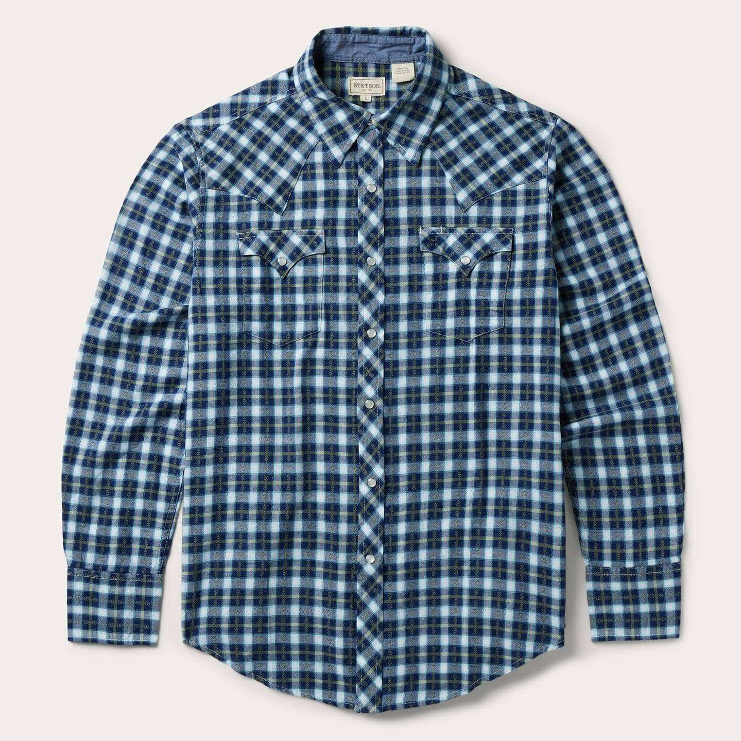 Stetson Plaid Twill Dobby Western Shirt - Stetson - Flyclothing LLC