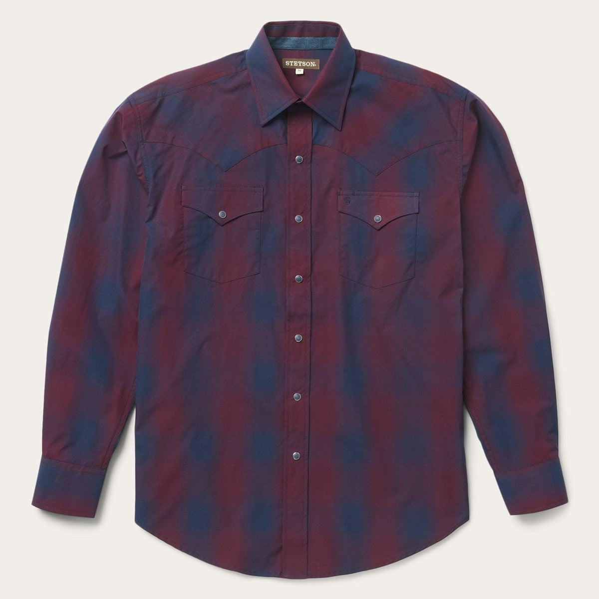 Stetson Blue Plaid Satin Stitch Shirt - Flyclothing LLC