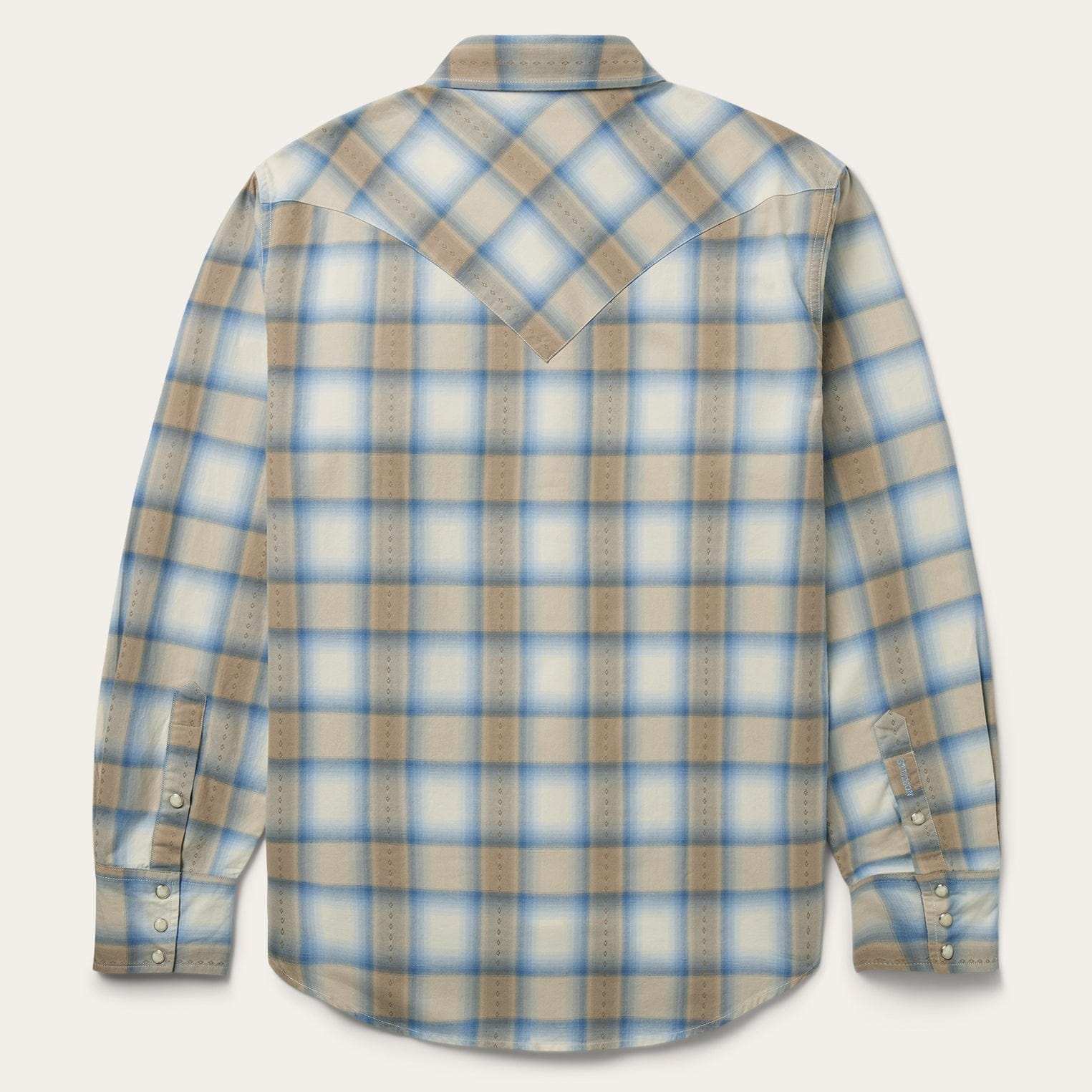Stetson Sand Plaid Dobby Western Shirt - Stetson - Flyclothing LLC