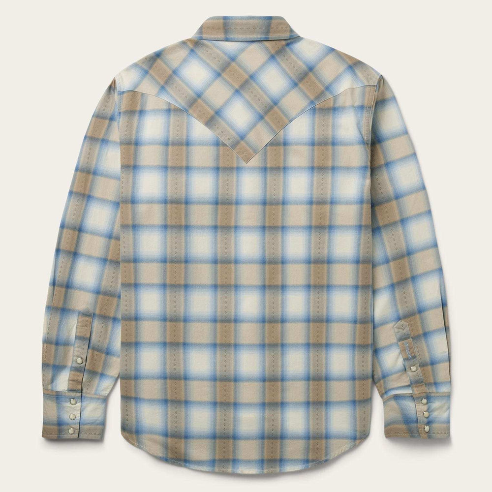 Stetson Sand Plaid Dobby Western Shirt - Stetson - Flyclothing LLC