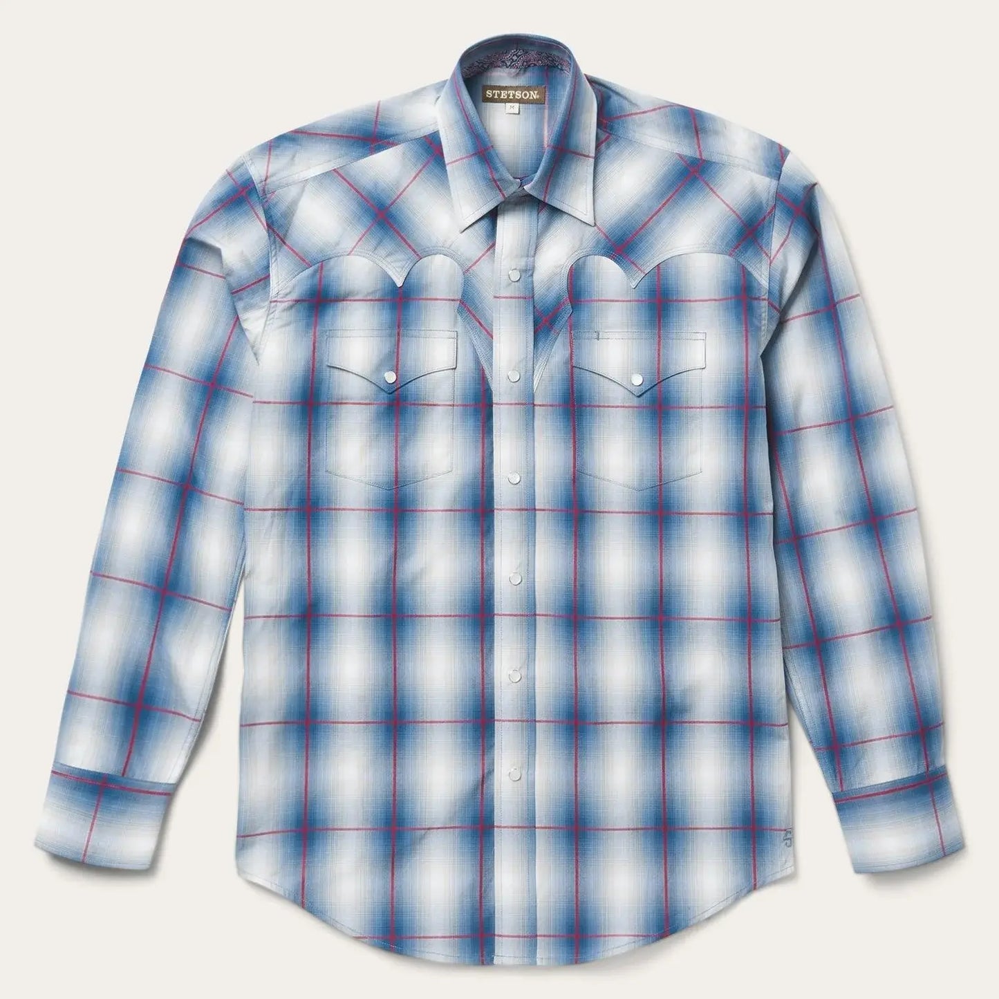 Stetson Indigo Ombre Plaid Western Shirt - Stetson - Flyclothing LLC